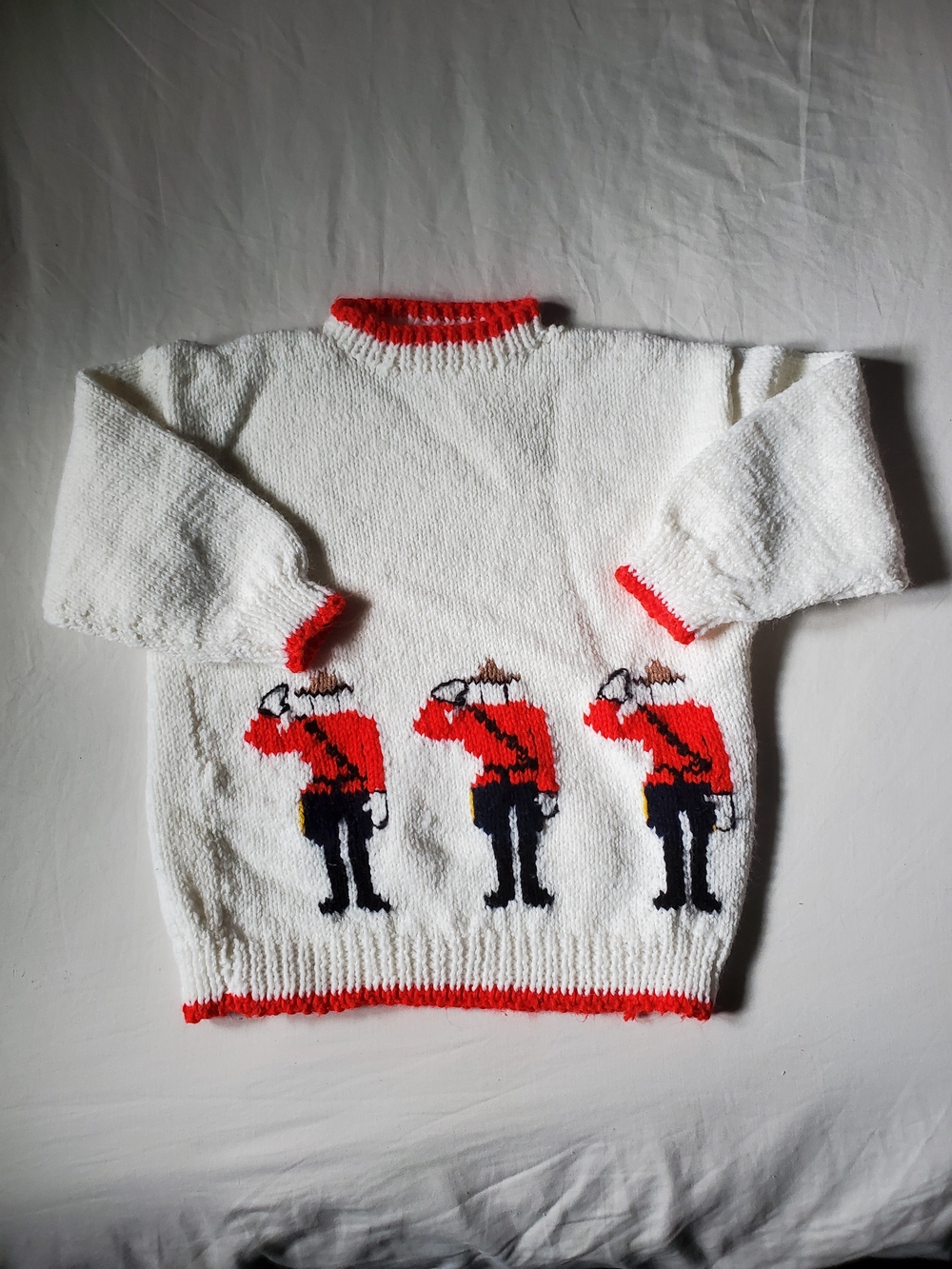 Kid's Mountie Sweater Hand Knit Vintage RCMP Sweater For Toddler
